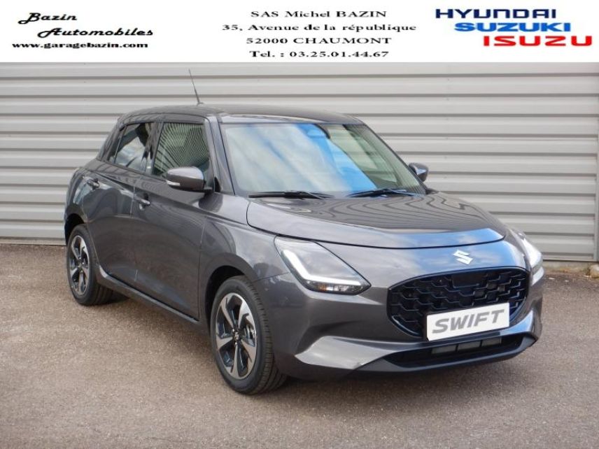 52000 : Hyundai Chaumont - Garage Michel Bazin - SUZUKI Swift - Swift - Mineral Gray Metal - Traction - Essence/Micro-Hybride