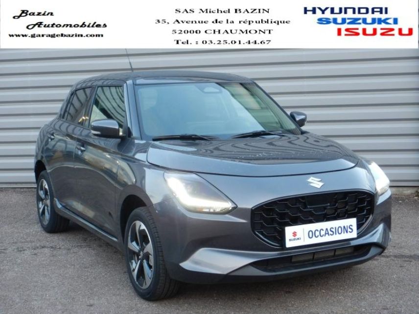 52000 : Hyundai Chaumont - Garage Michel Bazin - SUZUKI Swift - Swift - Mineral Gray Metal - Transmission intégrale - Essence/Micro-Hybride