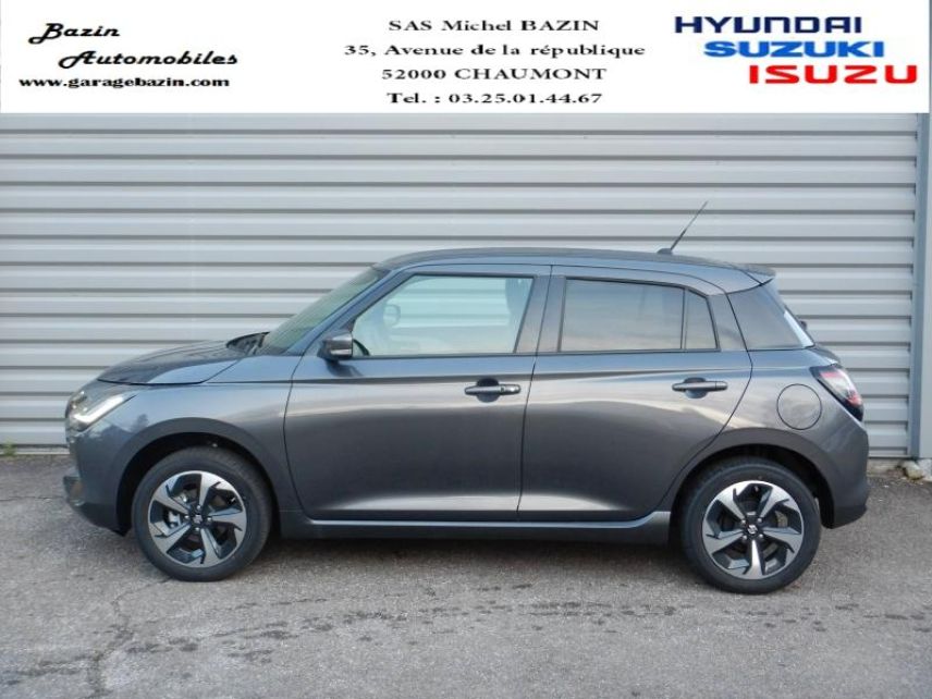 52000 : Hyundai Chaumont - Garage Michel Bazin - SUZUKI Swift - Swift - Mineral Gray Metal - Transmission intégrale - Essence/Micro-Hybride