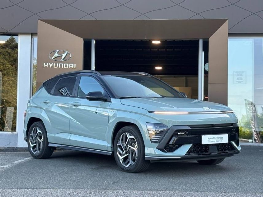 29000 : Hyundai Quimper - Iroise Automobiles - HYUNDAI Kona - Kona - Mirage Green/Toit/rétros Black - Traction - Hybride : Essence/Electrique