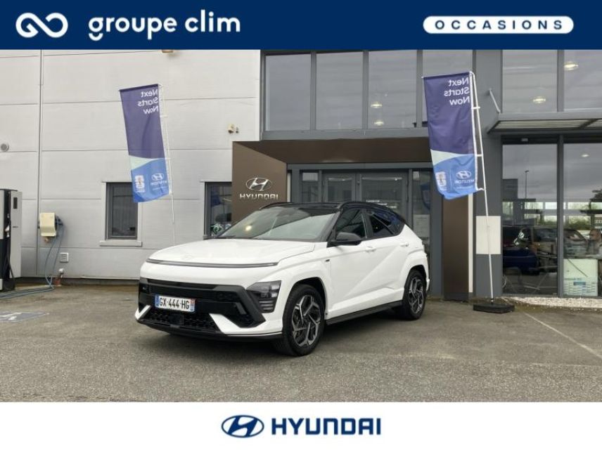 65000 : Hyundai Tarbes i-AUTO - HYUNDAI Kona - Kona - Atlas White/Toit/rétros Black - Traction - Hybride : Essence/Electrique