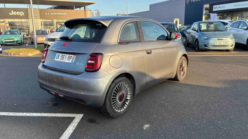 31200 : Hyundai TOULOUSE NORD - AUTO NORD - FIAT 500e BERLINE MY22 SERIE 1 STEP 2 (RED) - 500 III ELECTRIQUE - Mineral Grey - Automate à fonct. Continu - Courant électrique